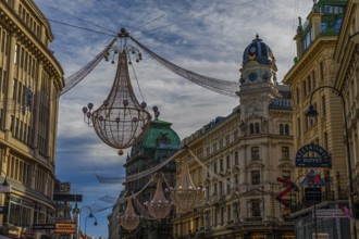 Christmas lights in the Graben pedestrian zone, Vienna, Austria, Europe