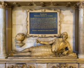 Sir Charles Vaughan d 1630 tomb monument, Bristol cathedral church, Bristol, England, UK