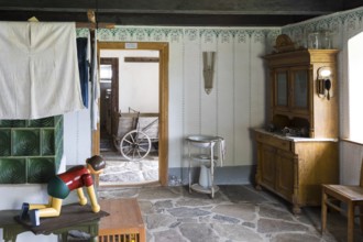 View of historic living rooms, Seiffen Open-Air Museum, Erzgebirge, Saxony, Germany, Europe