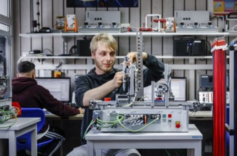 Remscheid, North Rhine-Westphalia, Germany - Trainees in metal and electrical trades, an industrial