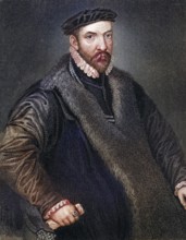 Sir Nicholas Bacon 1510-1579, English politician, father of Francis Bacon. From the book Lodges