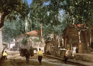 District Scutari, Istanbul, Turkey, View from 1885, Historical, digitally restored reproduction