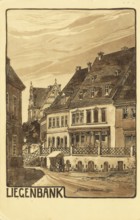 Historical postcard, picture postcard, Liegenbank, Wurzen, Saxony, Germany, digitally enhanced