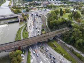 Leuzeknoten, construction site for the reorganisation of the traffic junction, federal highway B10