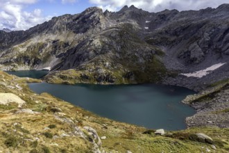 Lago Superiore and Lago di Sassola, behind Ticino mountains, Sambuco valley, Vale Sambuco, near