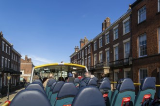 Liverpool City Sights red double-decker open -top tour bus, Hope Street, Georgian Quarter,