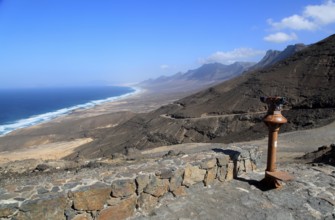 Viewpoint to Cofete beach Atlantic Ocean coast, Jandia peninsula, Fuerteventura, Canary Islands,