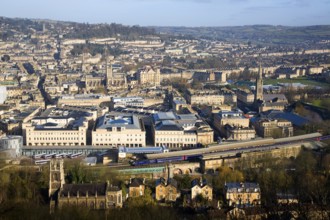 View over the city centre from Beechen Cliff, Bath, Somerset, England, United Kingdom, Europe
