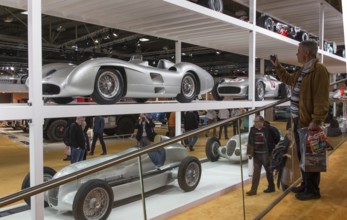 Mercedes Benz racing cars are on display at Techno Classica, the trade fair for vintage, classic