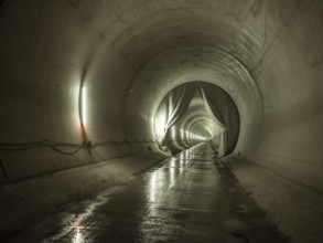 Completed tunnel section in construction lot H41, Brenner Base Tunnel, Zenzendorf, Tyrol, Austria,