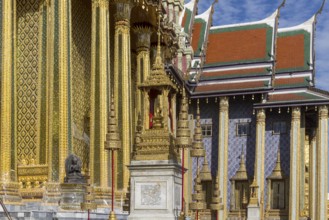 Wat Phra Kaeo, Temple of the Emerald Buddha. Bangkok, Thailand, Asia