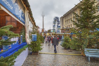 Christmas market at Belin Palace in Berlin, Germany, Europe