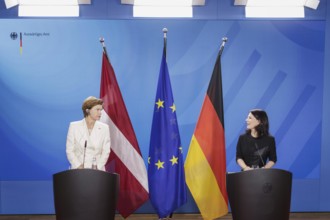 Baiba Braze, Foreign Minister of Latvia, and Annalena Bärbock (Alliance 90/The Greens), Federal