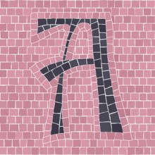 Mosaic tiles letter A. EPS 10 editable flat design vector seamless horizontal pattern