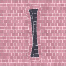 Mosaic tiles letter I. EPS 10 editable flat design vector seamless horizontal pattern