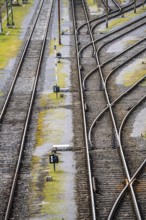 Track systems, shunting tracks, sidings, branches, the Mülheim-Styrum marshalling yard, on the