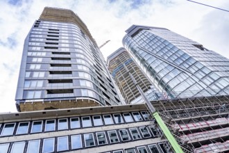 Construction site of the FOUR construction project, 4 high-rise towers at Roßmarkt in Frankfurt am