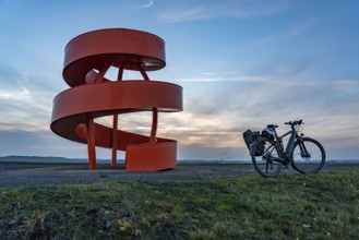 Sculpture Haldenzeichen, observation tower, Humbert spoil tip, part of the Lippepark in Hamm, 5