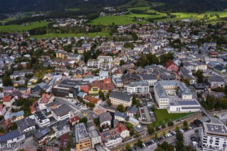 Drone image, residential buildings, town view, Saalfelden am Steinernen Meer, Pinzgau, Salzburg