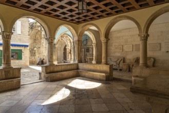 The loggia in the old town centre of Korcula, Croatia, Europe