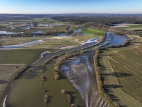 Haltern am See, North Rhine-Westphalia, Germany, floods on the Lippe, river in the Ruhr area, the