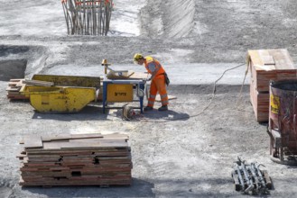 Construction site Construction worker Circular saw
