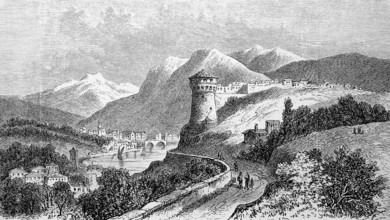 Roveredo, Rovereto in Trento, Italy, in 1880, Historical, digital reproduction of an original from