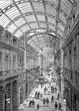 The Gallerie Mazzini in Genoa, Italy, in 1880, Historical, digital reproduction of an original from