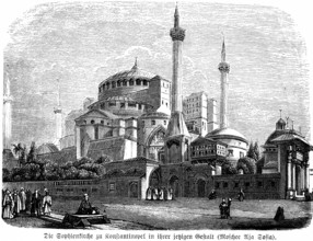 Church of St Sophia in Constantinople, Hagia Sophia in Istanbul, mosque, former Byzantine church,
