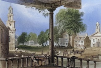 Northampton Massachusetts USA, After a nineteenth century engraving by R Sands after W. H.