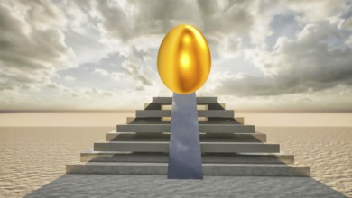 Symbolic image, golden egg, gold as an investment, soft currency, security, risk, stock market,