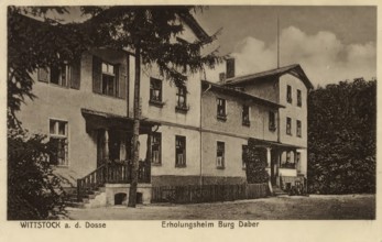 Historical postcard, picture postcard, Daber Castle, Witttstock Dosse, Brandenburg, Germany,