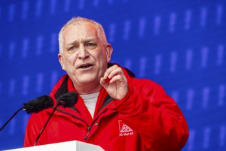 Jürgen Kerner, Second Chairman of IG Metall. IG Metall action day in Stuttgart. Metalworkers fight