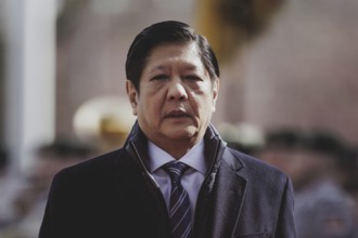 Ferdinand Marcos Jr, President of the Philippines, photographed during a joint meeting with Olaf
