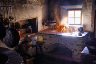 Kitchen, oven, fire, South Tyrolean Folklore Museum, Dietenheim, Freilchtmuseum, Pustertal, South