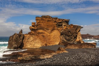 Fishing village El Golfo, Lanzarote, Canary Islands, Spain, Europe