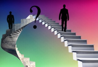 Symbolic image, right path, path is the goal, questionable direction, where does time go, course of