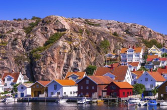 Picturesque view of Fjällbacka in Bohuslän, Västra Götalands län, Sweden, made famous by the crime