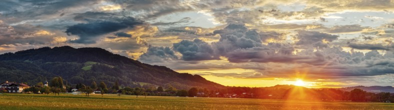 Bad Feilnbach, Sunset, Bavaria, Germany, Europe