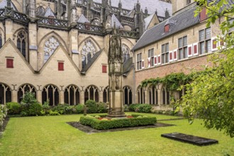 Inner courtyard and cloister of the Catholic Church of St Viktor in Xanten, Lower Rhine, North