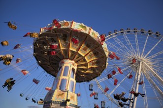 Ferris wheel, Europa Rad, chain carousel, Cannstatter Wellenflug, rides, movement, movement effect,