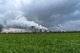Lignite-fired power plant, RWE Power AG Niederaußem power plant, near Bergheim, North