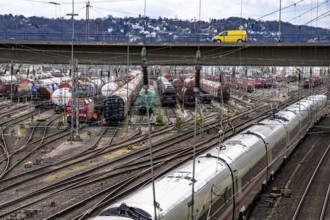 ICE train at Hagen-Vorhalle marshalling yard, one of the 9 largest in Germany, located on the