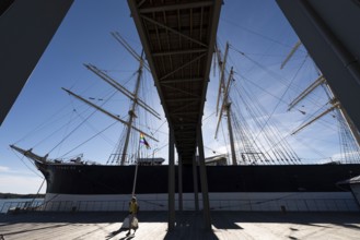 Steel four-masted barque Pommern, windjammer with jubilee rig, Maritime Museum, Mariehamm, Åland or