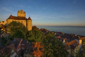 Meersburg Castle, Old Castle, Sunset, Meersburg, Lake Constance, Baden-Württemberg, Germany, Europe
