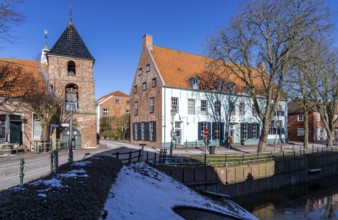 The village of Greetsiel, municipality of Krummhörn, historic Greetsiel church, Protestant Reformed