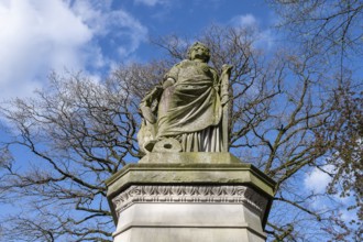 War memorial for the Wars of Unification, unveiled in 1877, Markt, Siegen, North Rhine-Westphalia,