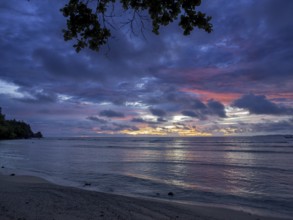 Dawn over the sea, Pulisan beach, North Sulawesi, Indonesia, Asia