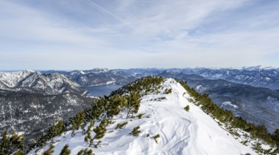 Summit of the Simetsberg, mountain panorama, Estergebirge, Bavarian Prealps, Bavaria Germany