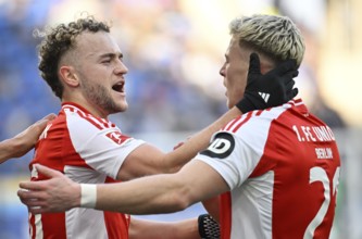 Goal celebration Benedict Hollerbach 1. FC Union Berlin FCU (16) Tim Skarke 1. FC Union Berlin FCU